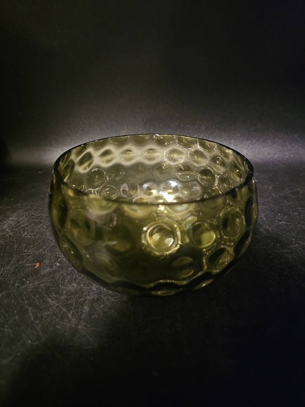 Fenton Olive Coin Dot Finger Bowl